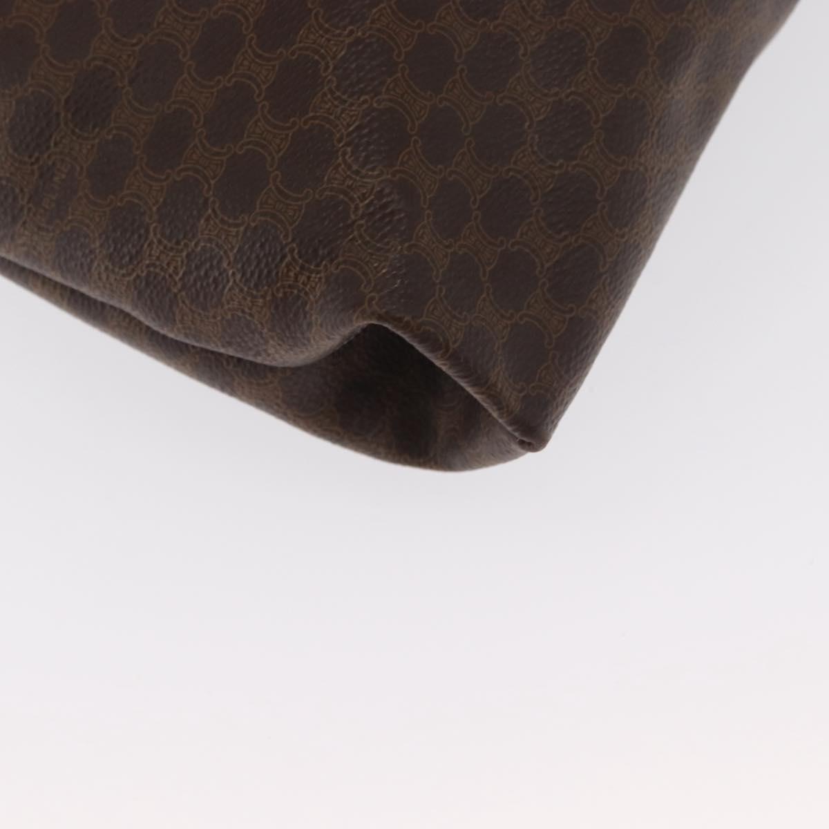 CELINE Macadam Canvas Tote Bag PVC Leather Brown Gold Auth 170367