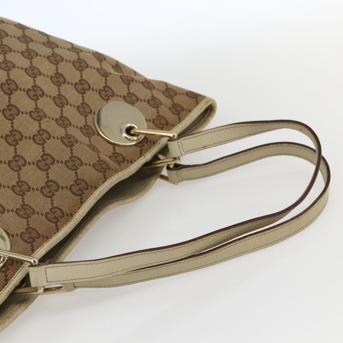 GUCCI GG Canvas Tote Bag Beige Gold 120836 Auth 170368