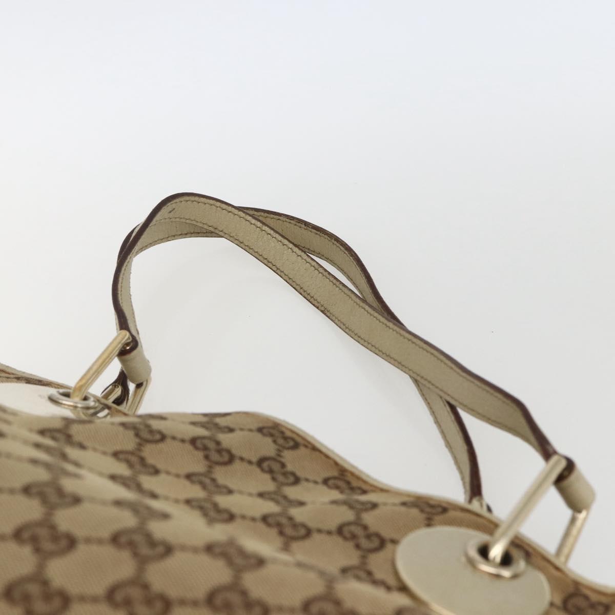 GUCCI GG Canvas Tote Bag Beige Gold 120836 Auth 170368