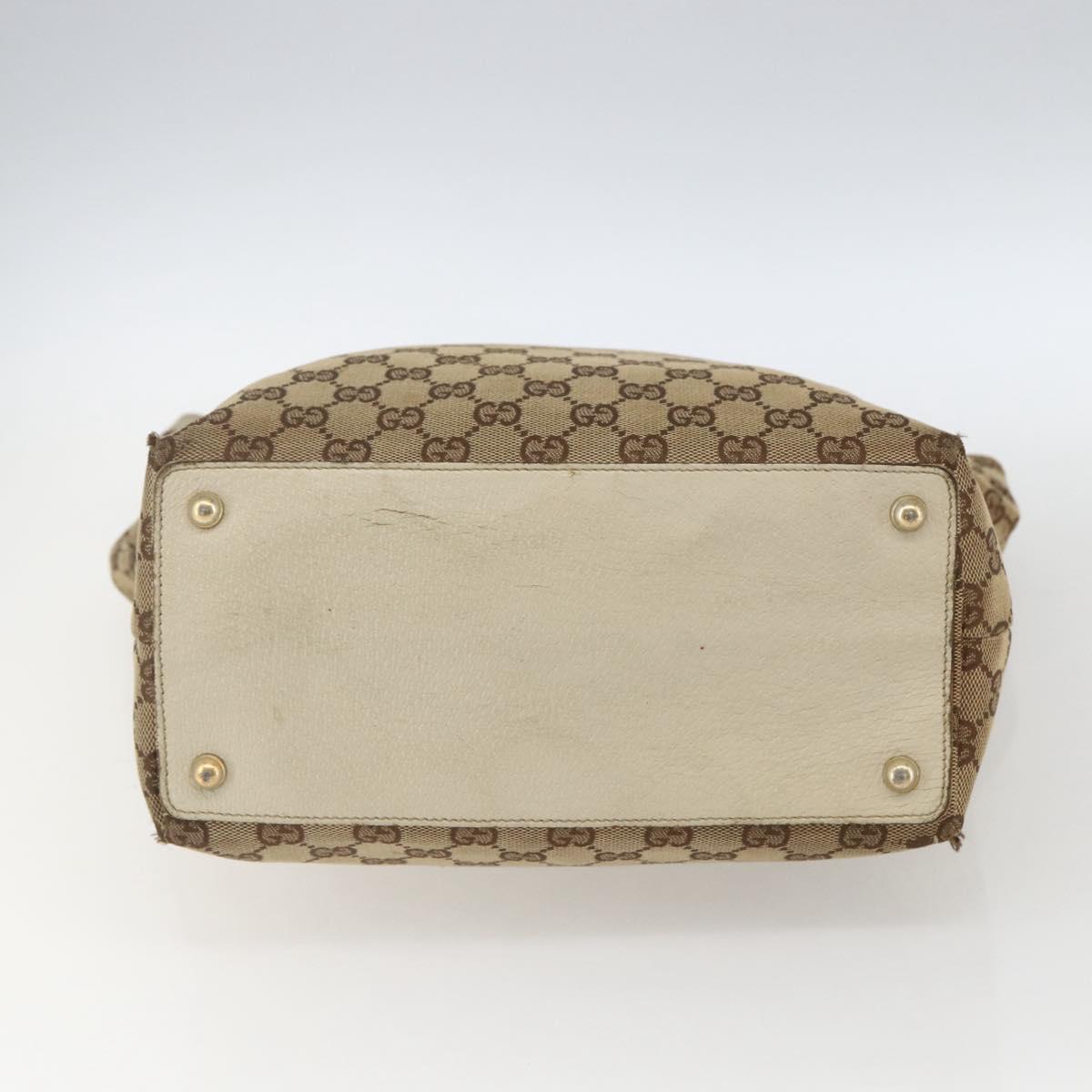 GUCCI GG Canvas Tote Bag Beige Gold 120836 Auth 170368