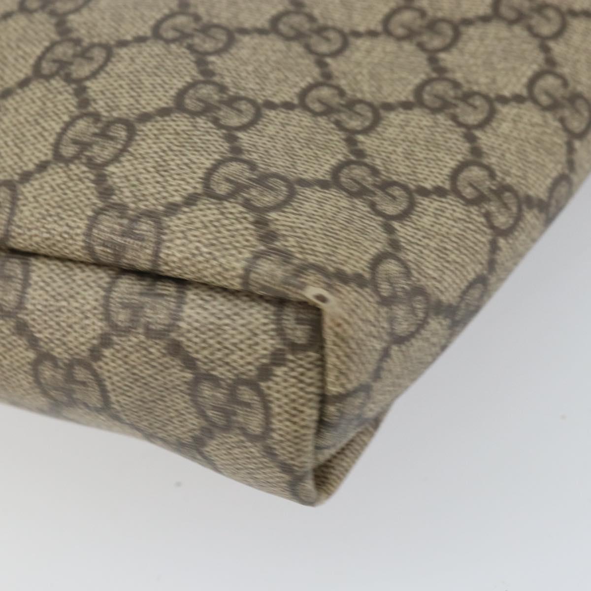 GUCCI GG Supreme Shoulder Bag PVC Beige Gold 223666 Auth 170370