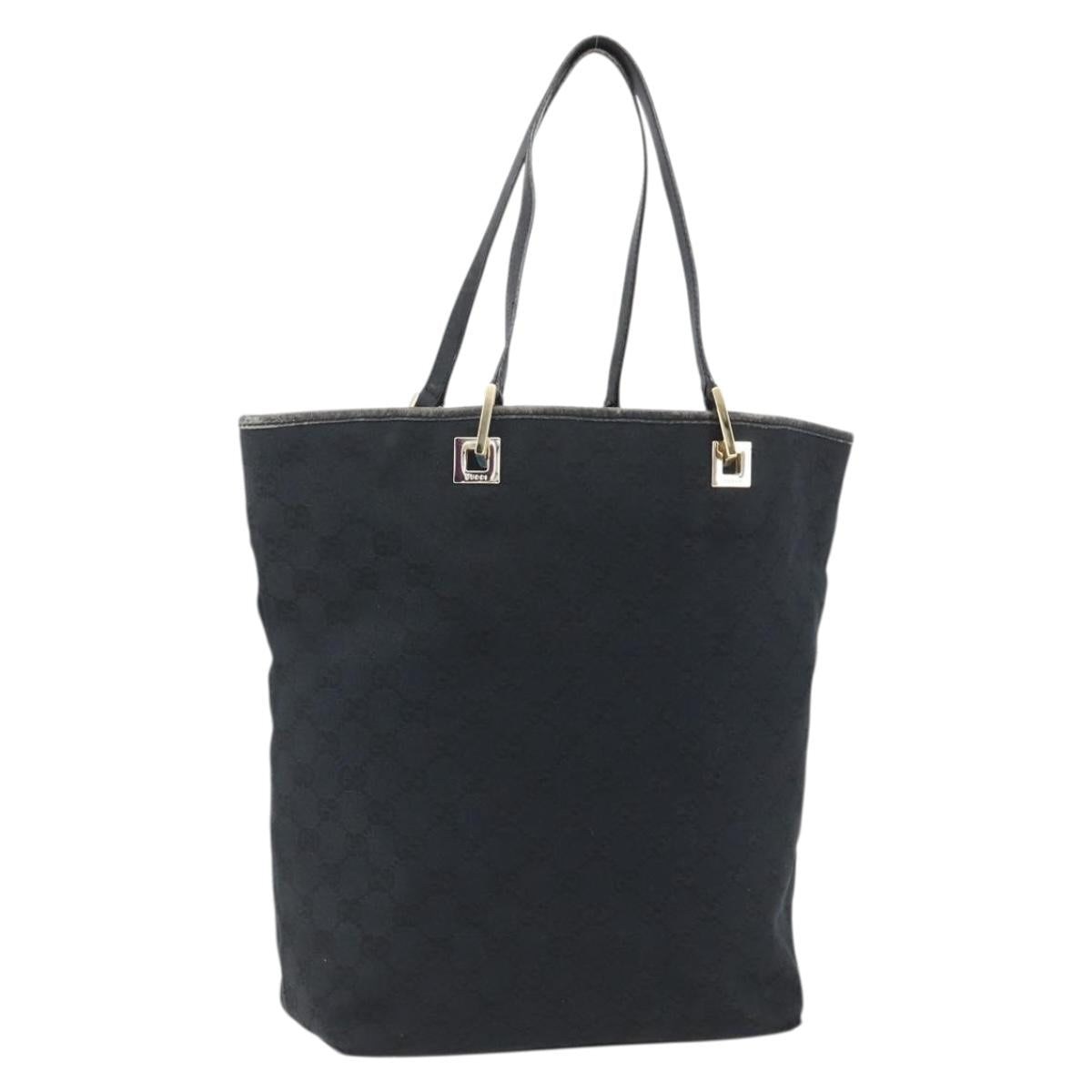 GUCCI GG Canvas Tote Bag Black Gold 002 1098 1705 Auth 170374A