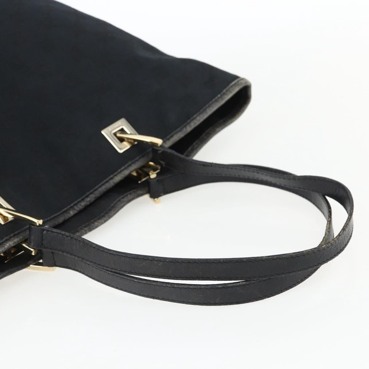GUCCI GG Canvas Tote Bag Black Gold 002 1098 1705 Auth 170374