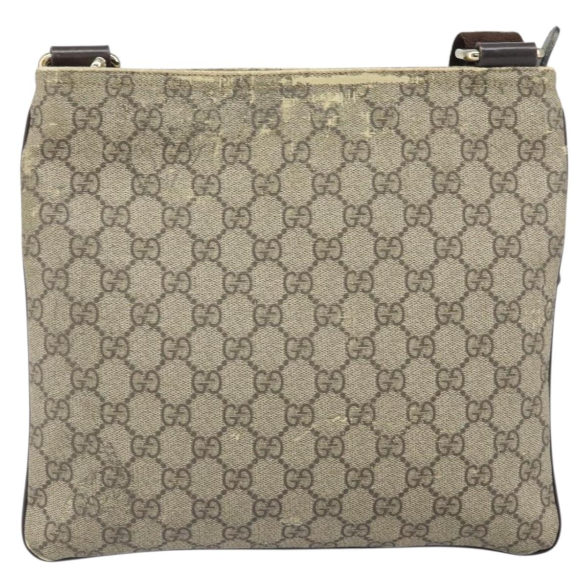 GUCCI GG Supreme Shoulder Bag PVC Beige Gold 295257 Auth 170375