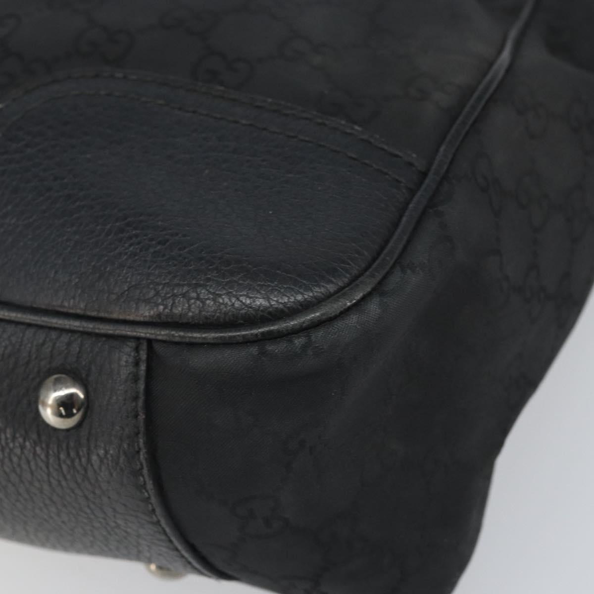 GUCCI GG Canvas Web Sherry Line Tote Bag Black Silver Red 293592 Auth 170377