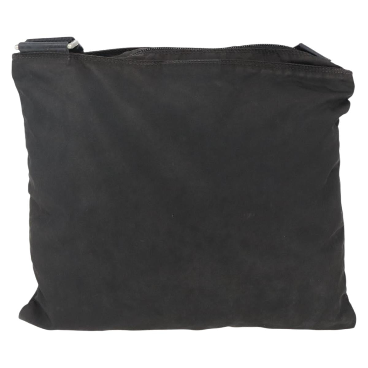 PRADA Shoulder Bag Nylon Black Silver Auth 170378