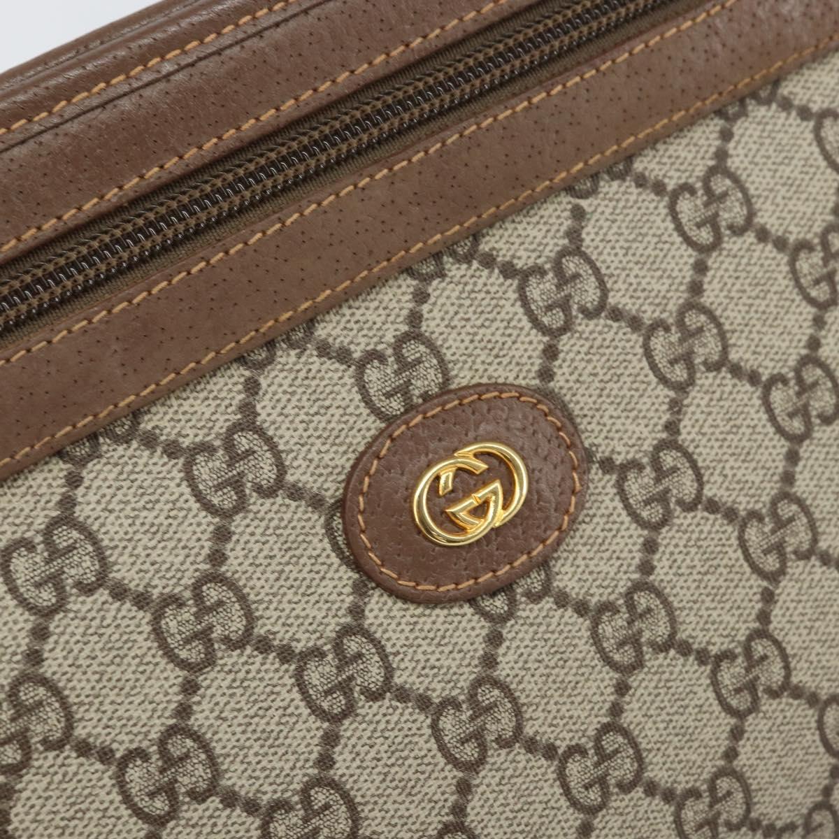 GUCCI GG Supreme Clutch Bag PVC Beige Gold 014 122 6063 4023 Auth 170384