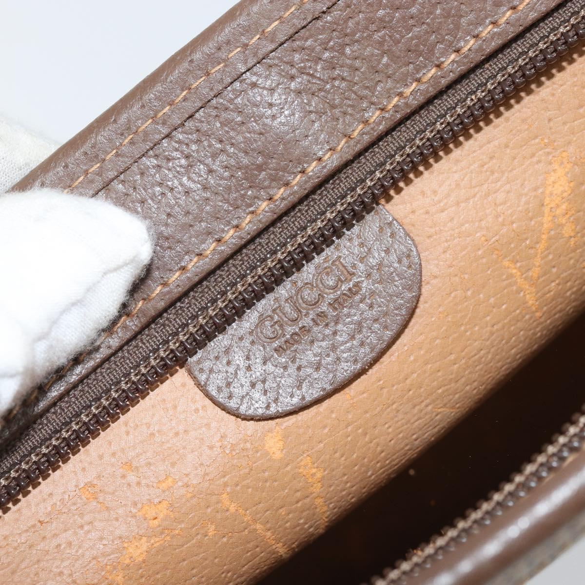 GUCCI GG Supreme Clutch Bag PVC Beige Gold 014 122 6063 4023 Auth 170384