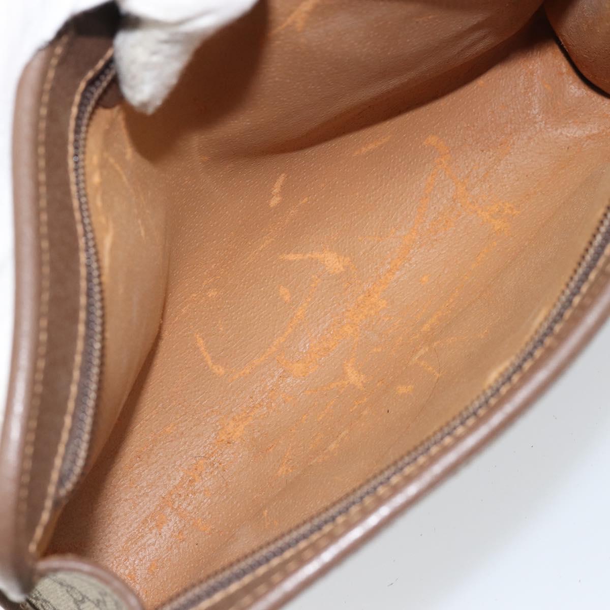 GUCCI GG Supreme Clutch Bag PVC Beige Gold 014 122 6063 4023 Auth 170384