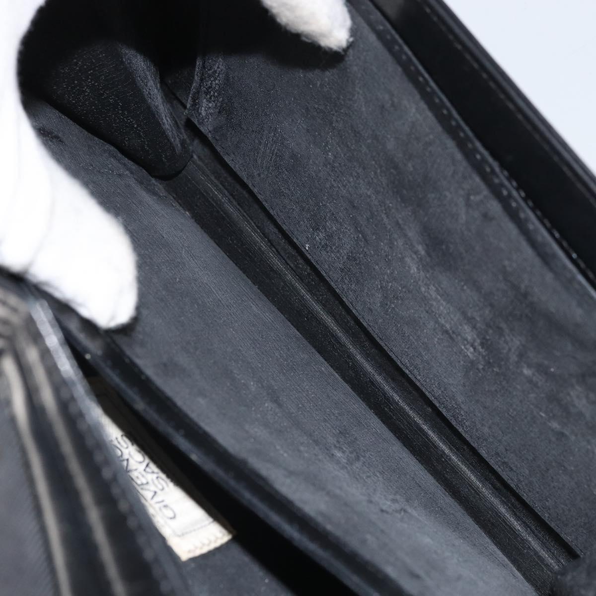 GIVENCHY Chain Shoulder Bag Leather Black Gold Auth 170389