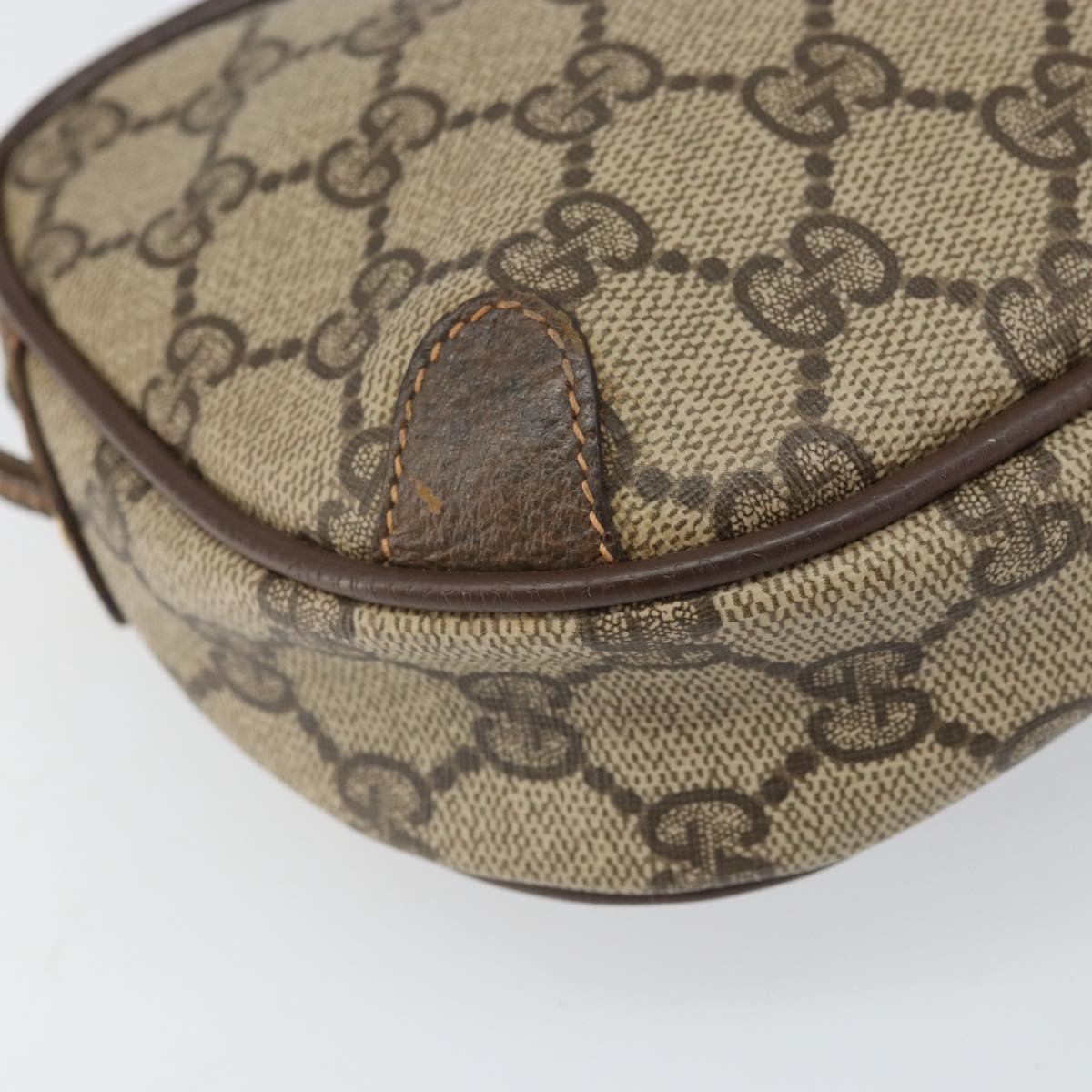 GUCCI GG Supreme Web Sherry Line Shoulder Bag PVC Beige 89 02 066 Auth 170390