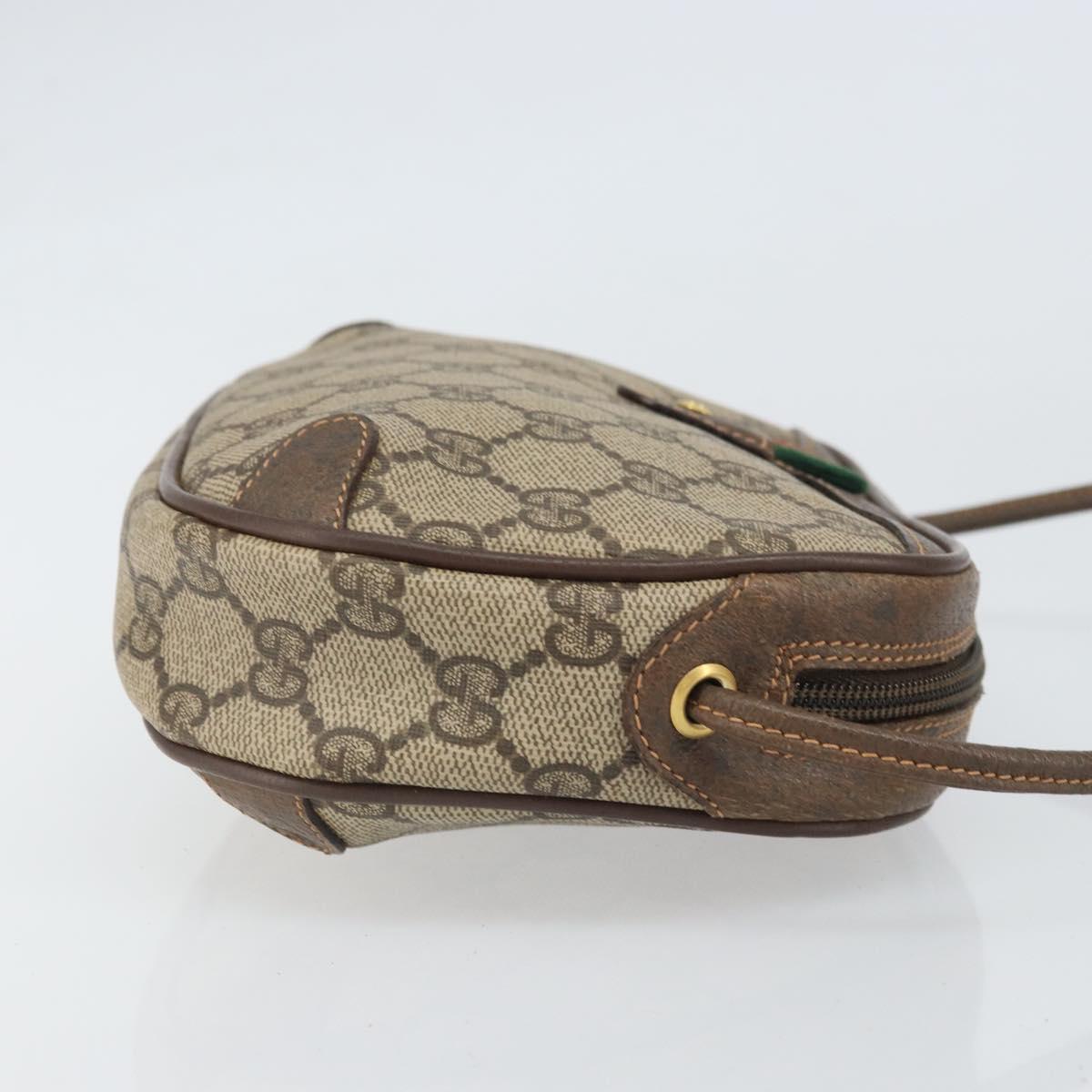 GUCCI GG Supreme Web Sherry Line Shoulder Bag PVC Beige 89 02 066 Auth 170390