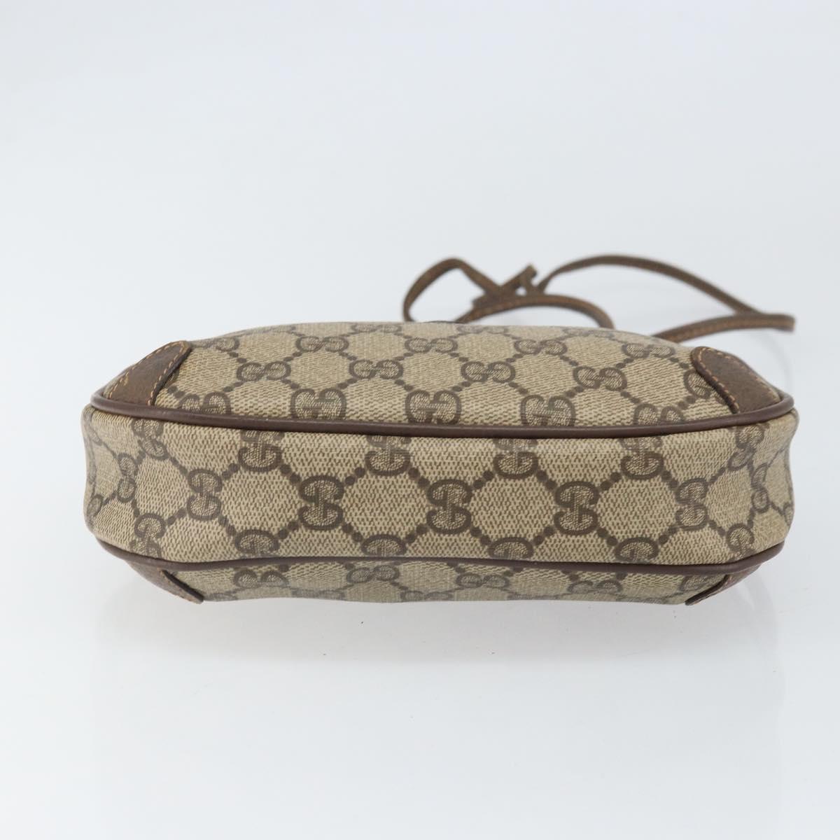 GUCCI GG Supreme Web Sherry Line Shoulder Bag PVC Beige 89 02 066 Auth 170390