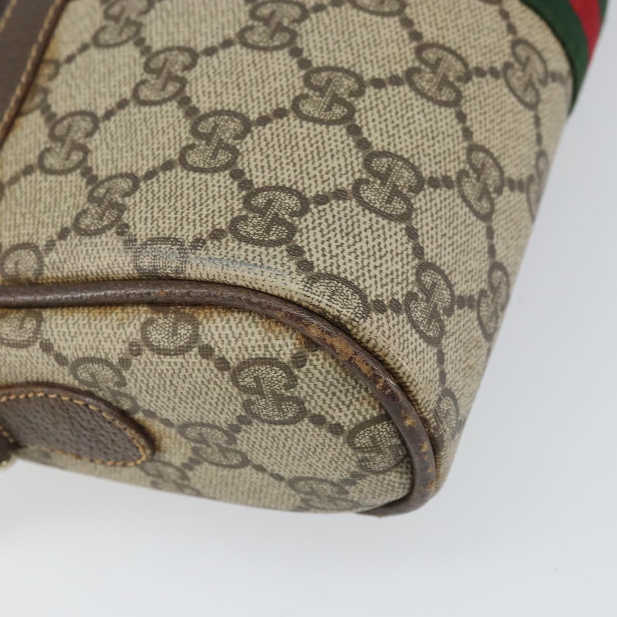 GUCCI GG Supreme Web Sherry Line Shoulder Bag PVC Beige 010 378 Auth 170391