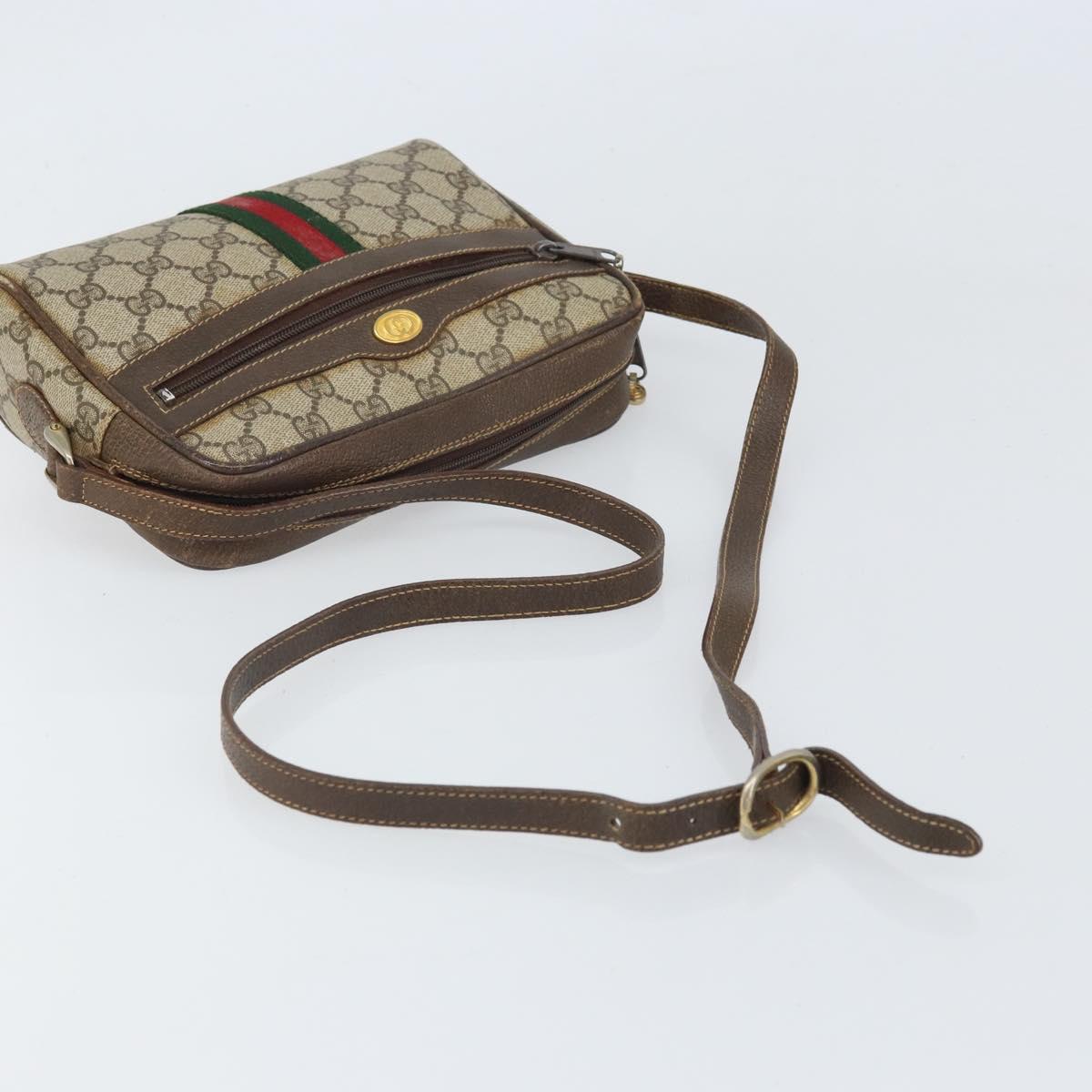GUCCI GG Supreme Web Sherry Line Shoulder Bag PVC Beige 010 378 Auth 170391