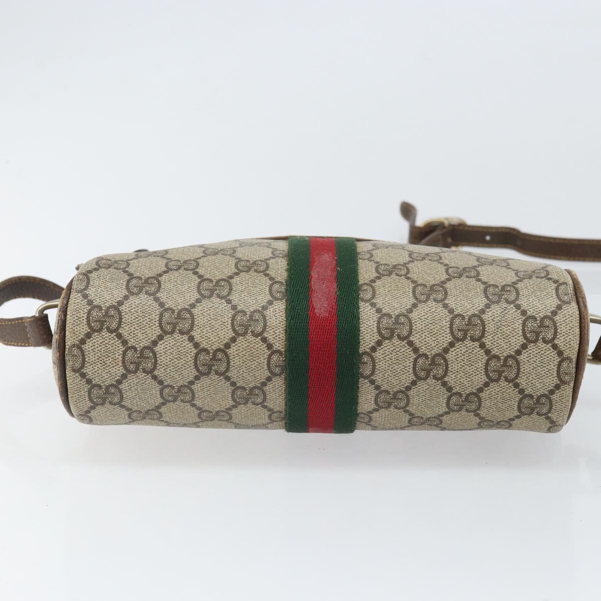 GUCCI GG Supreme Web Sherry Line Shoulder Bag PVC Beige 010 378 Auth 170391