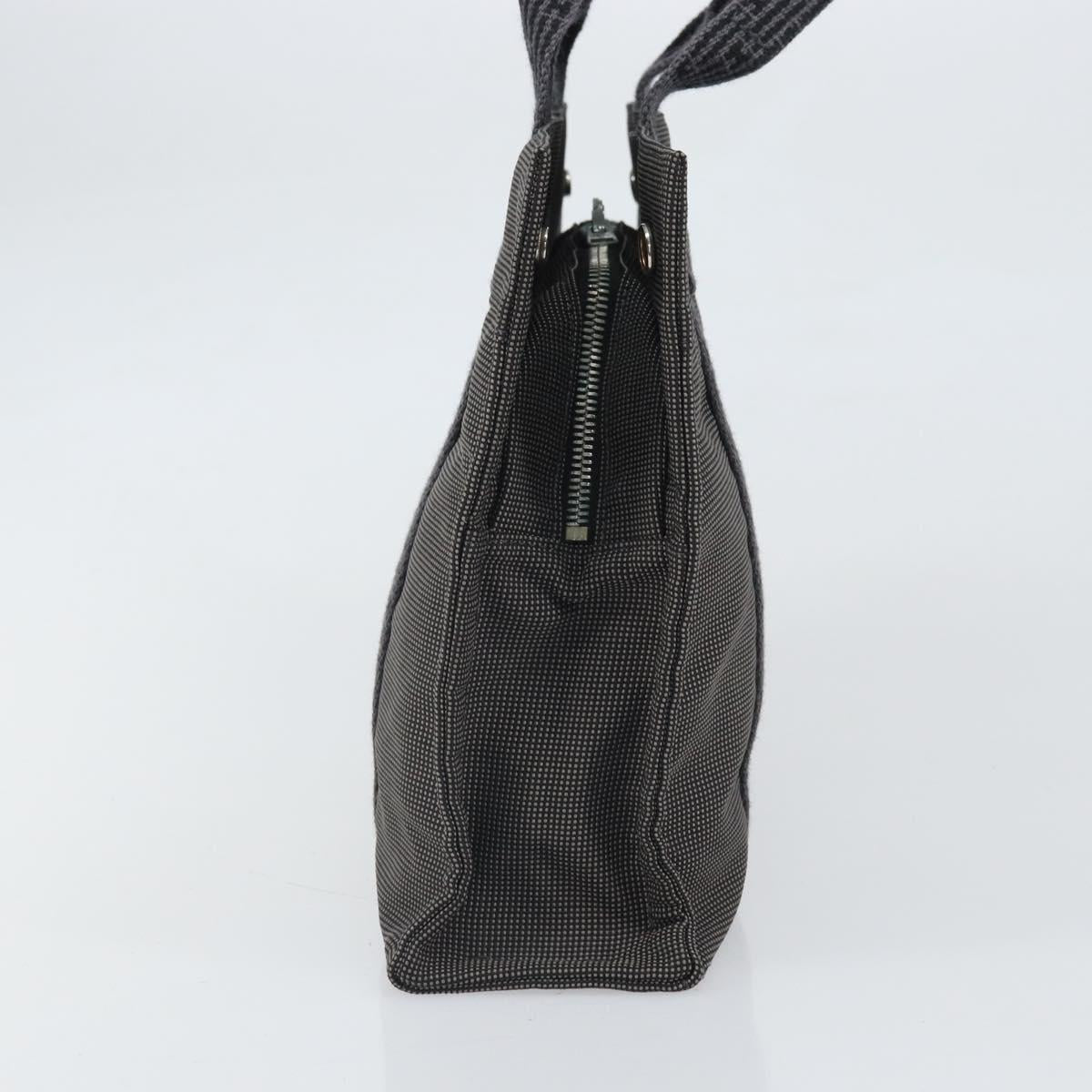 HERMES Her Line PM Hand Bag Canvas Gray Auth 170395