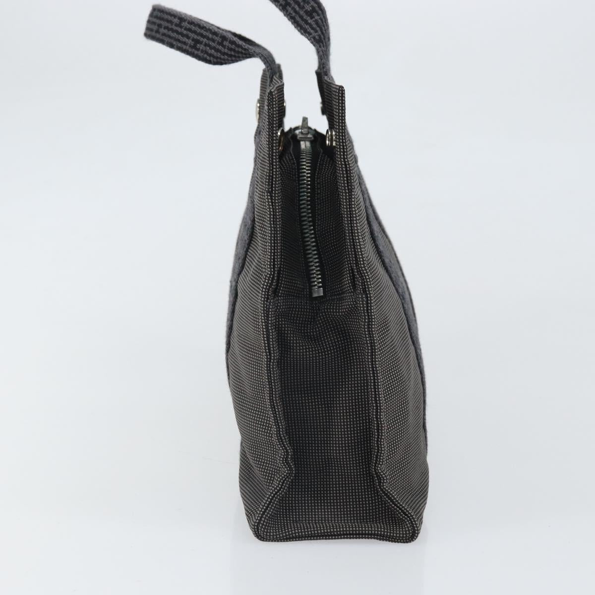 HERMES Her Line PM Hand Bag Canvas Gray Auth 170395