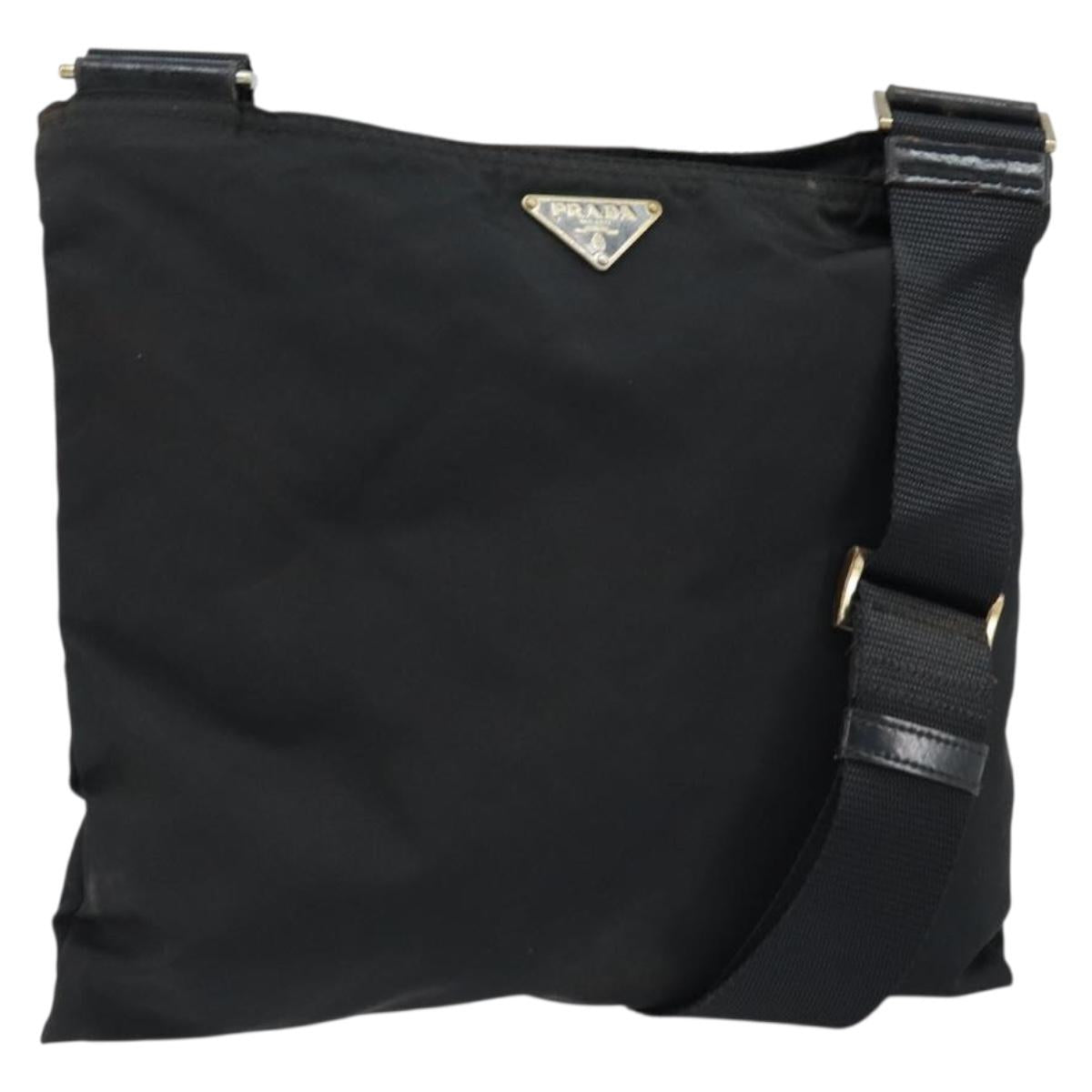 PRADA Shoulder Bag Nylon Black Auth 170396