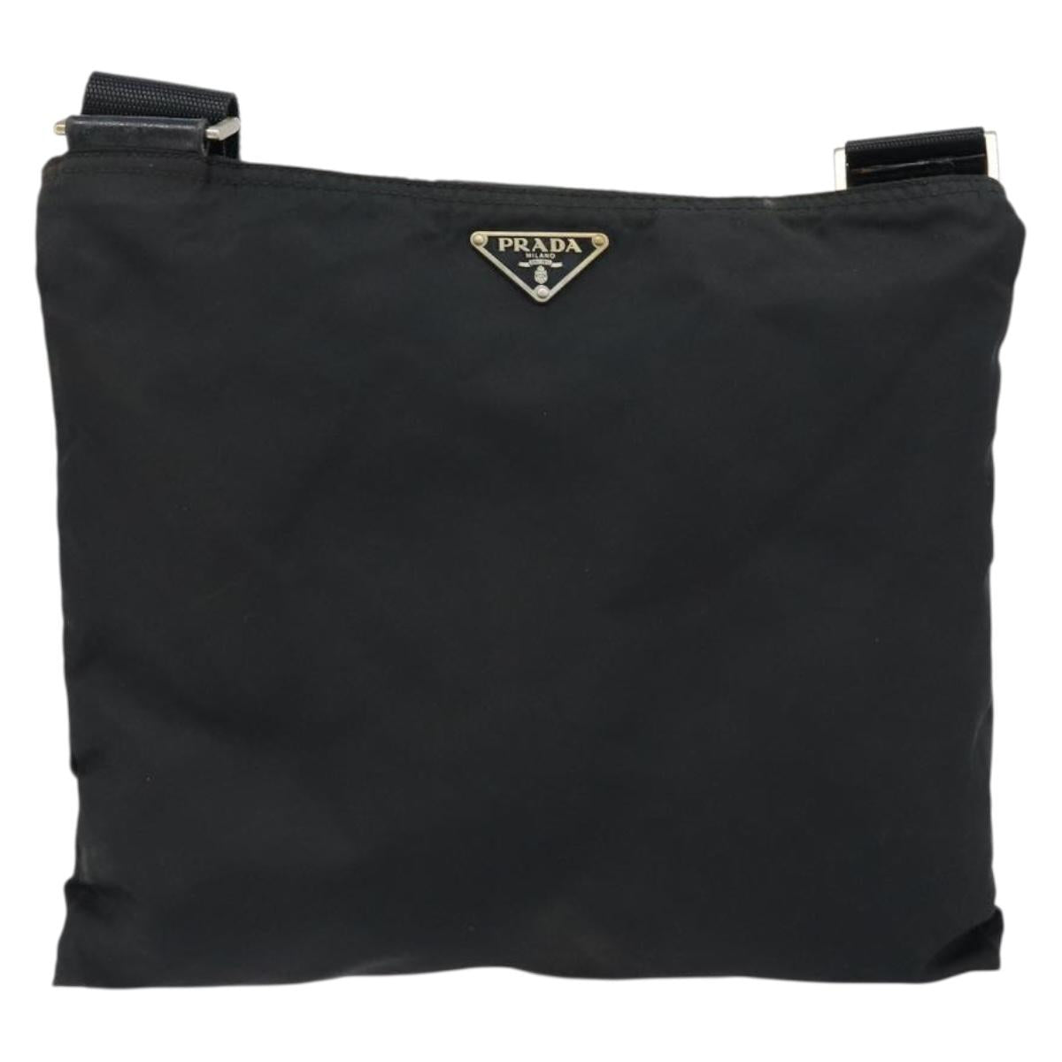 PRADA Shoulder Bag Nylon Black Auth 170396