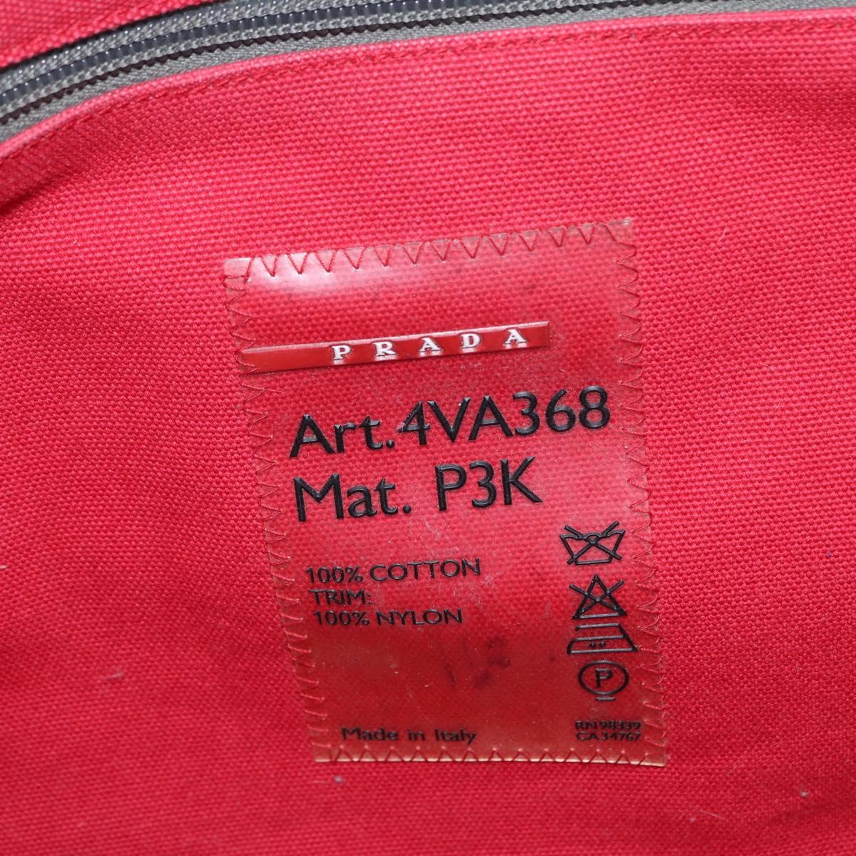 PRADA Sports Tote Bag Canvas Red Auth 170399