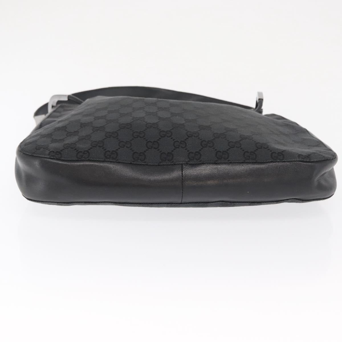 GUCCI GG Canvas Shoulder Bag Black Silver 001 3746 Auth 170401