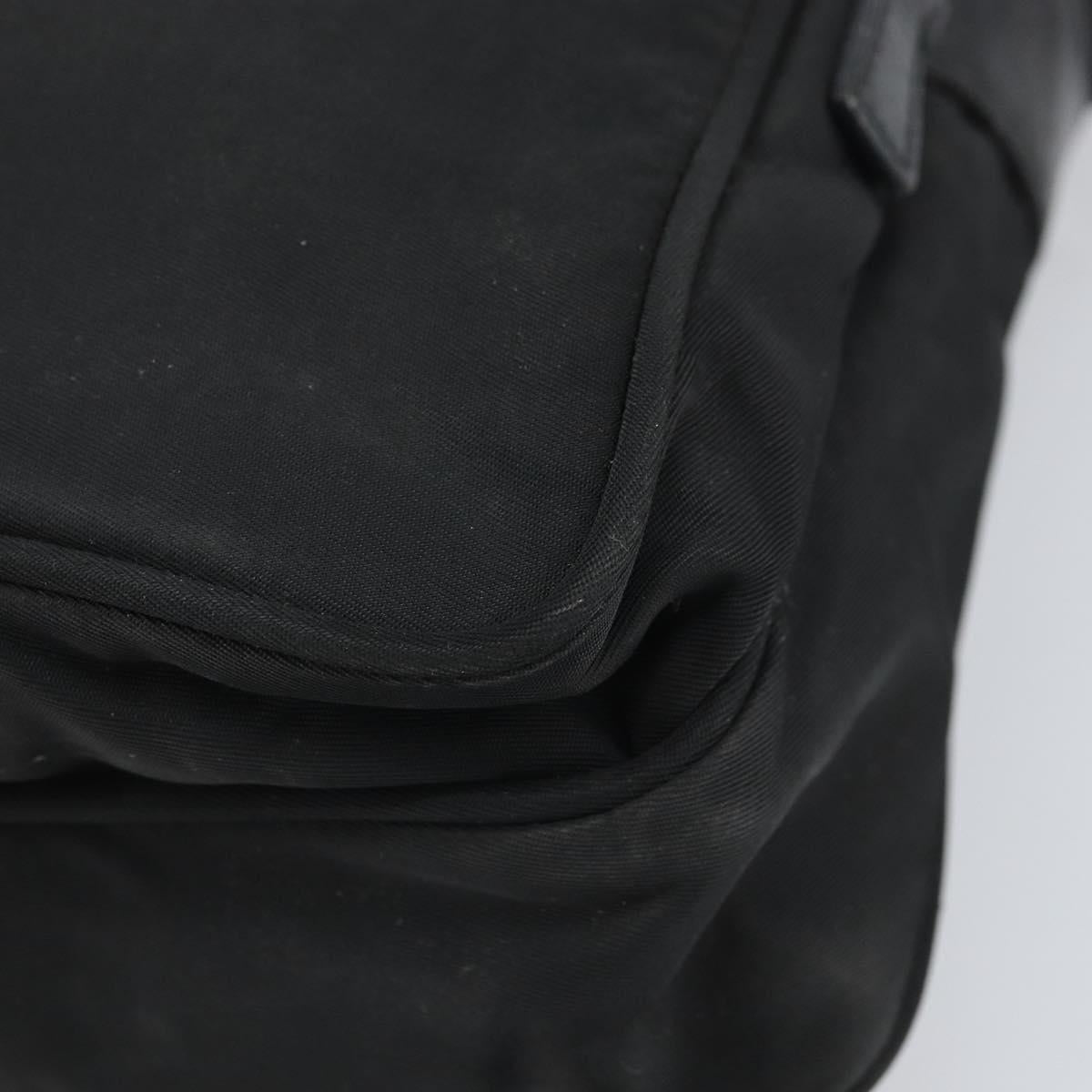 PRADA Shoulder Bag Nylon Black Silver Auth 170404