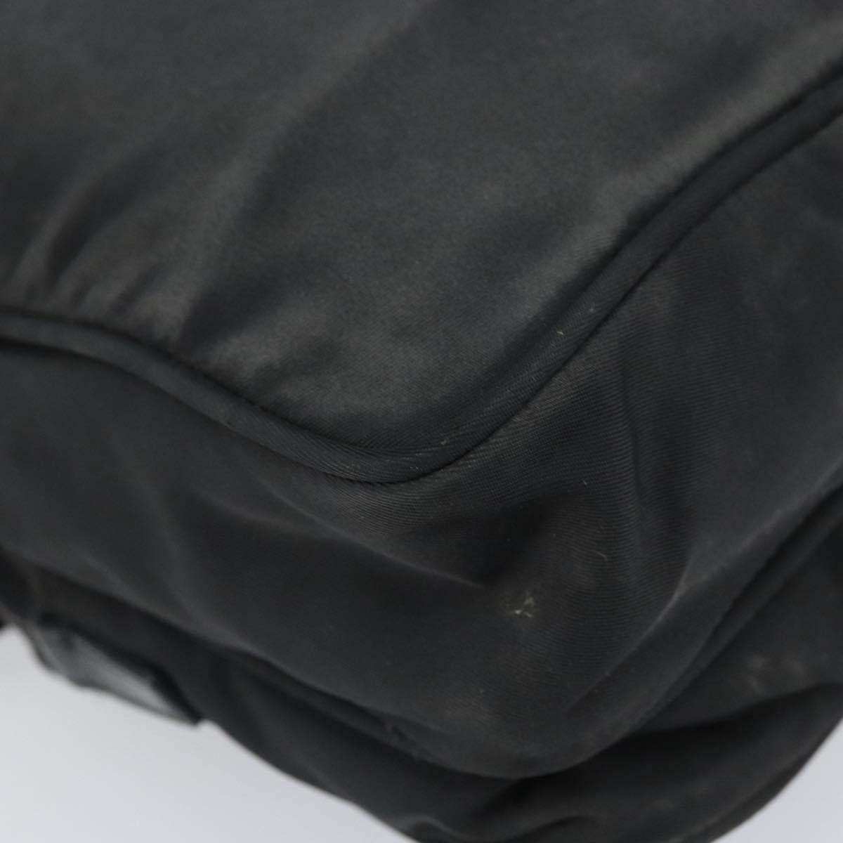 PRADA Shoulder Bag Nylon Black Silver Auth 170404