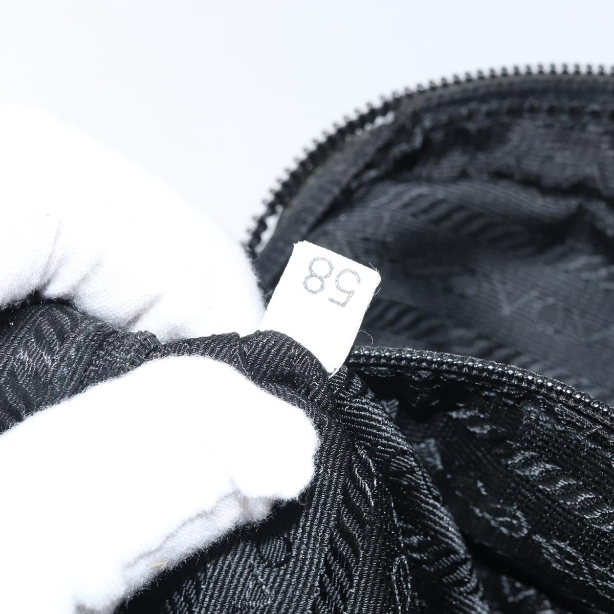 PRADA Shoulder Bag Nylon Black Silver Auth 170404