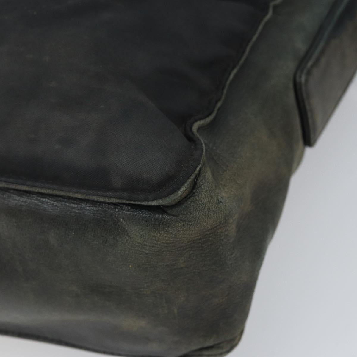 PRADA Shoulder Bag Nylon Black Silver Auth 170408