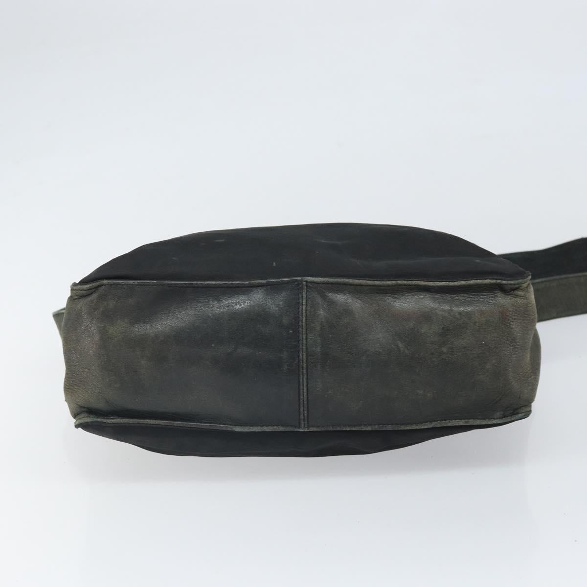 PRADA Shoulder Bag Nylon Black Silver Auth 170408