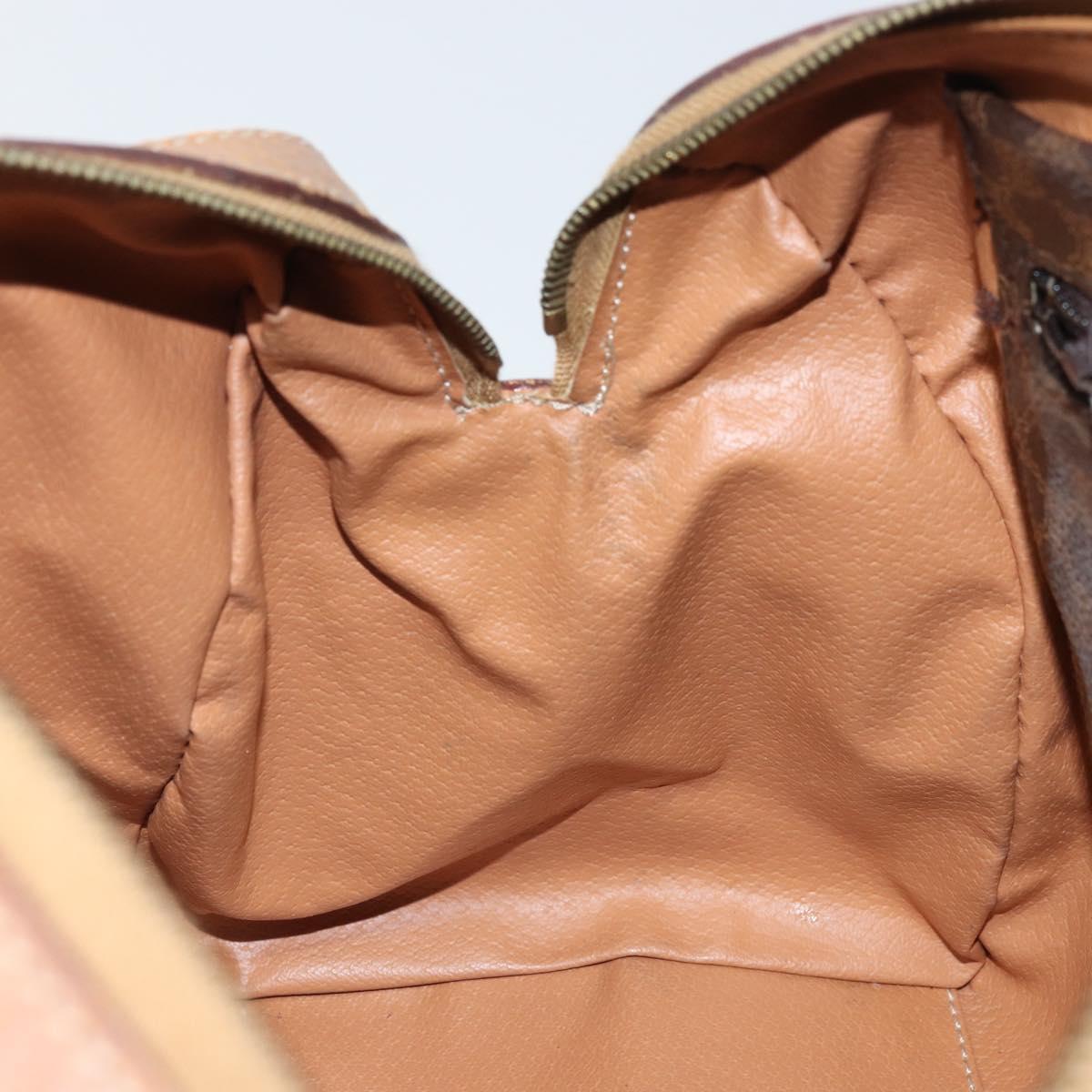 CELINE Macadam Canvas Hand Bag PVC Leather Brown Gold Auth 170409