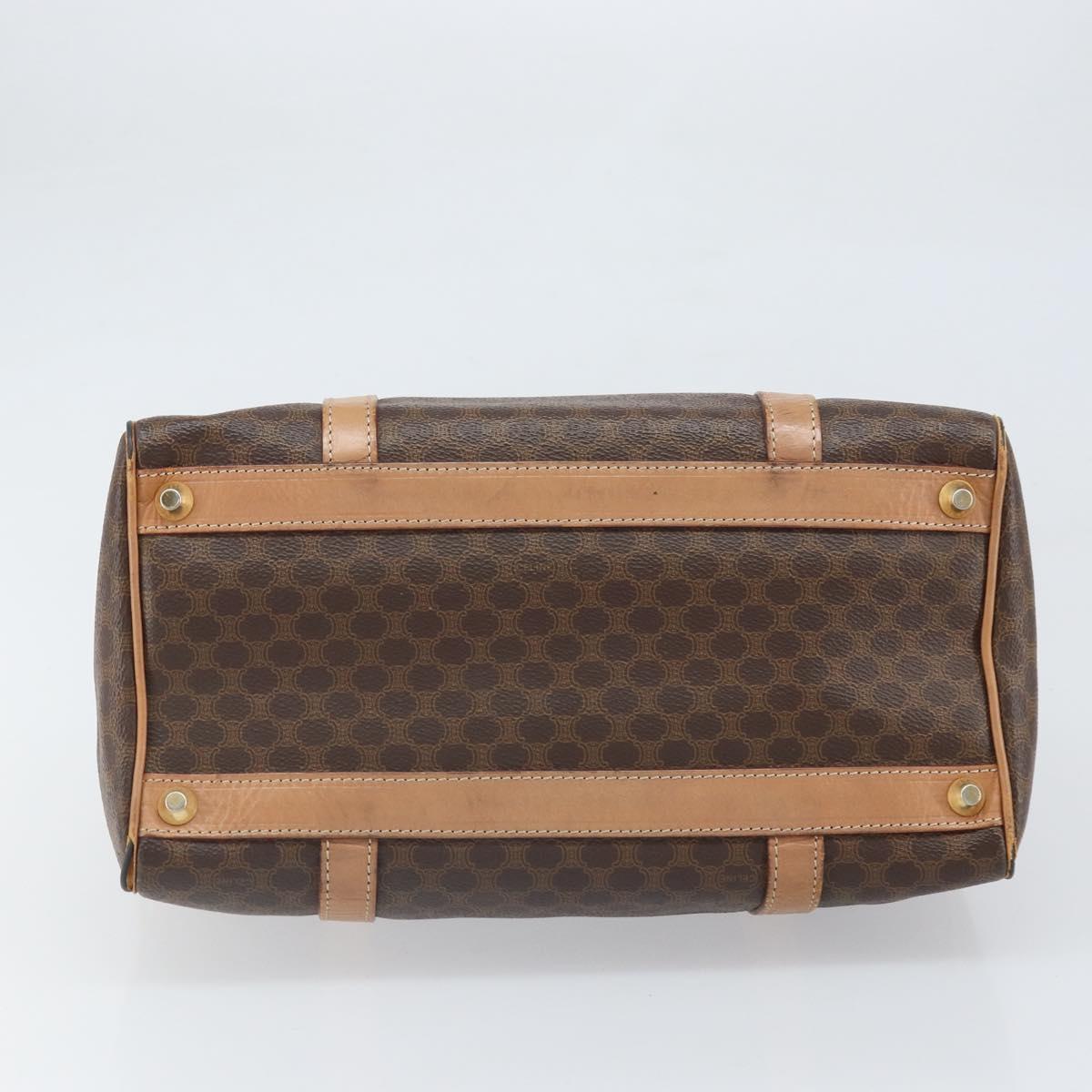 CELINE Macadam Canvas Hand Bag PVC Leather Brown Gold Auth 170409