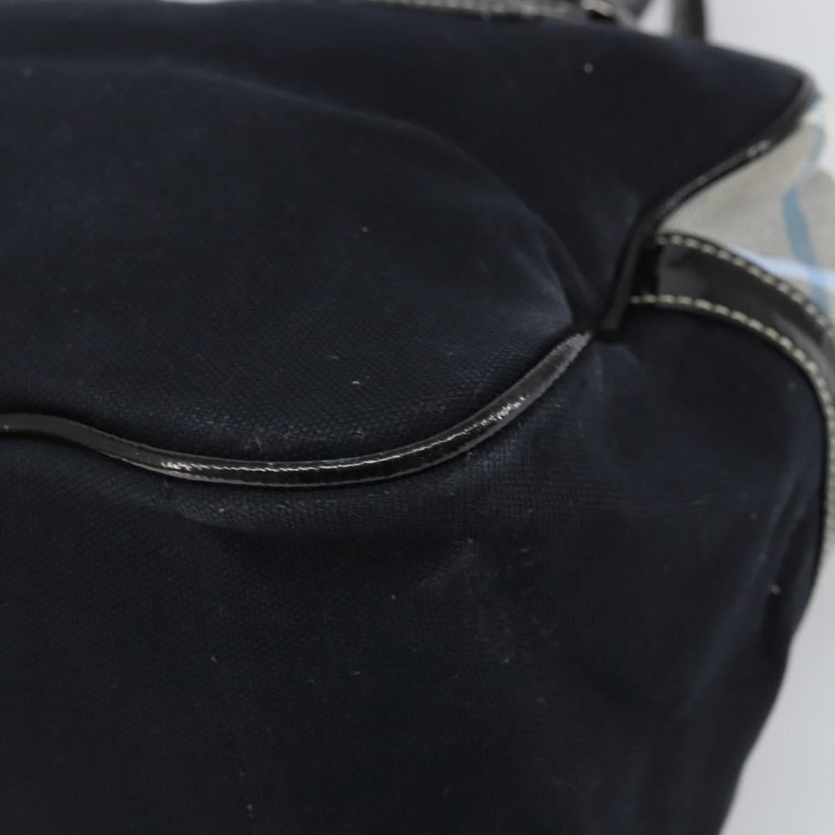 BURBERRY Nova Check Blue Label Hand Bag Canvas Black Auth 170426