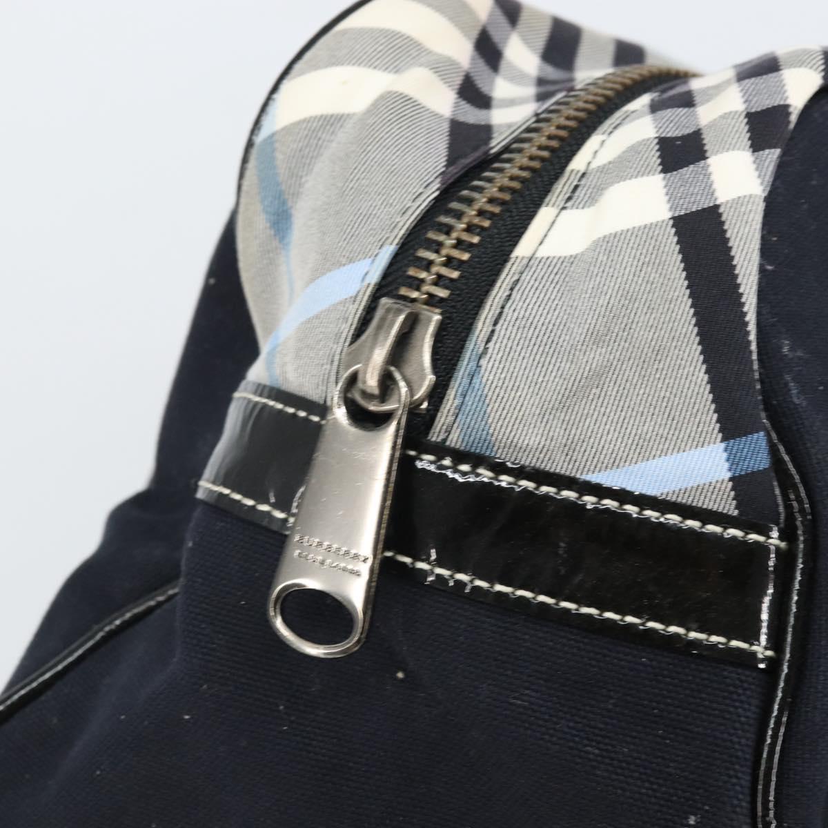 BURBERRY Nova Check Blue Label Hand Bag Canvas Black Auth 170426