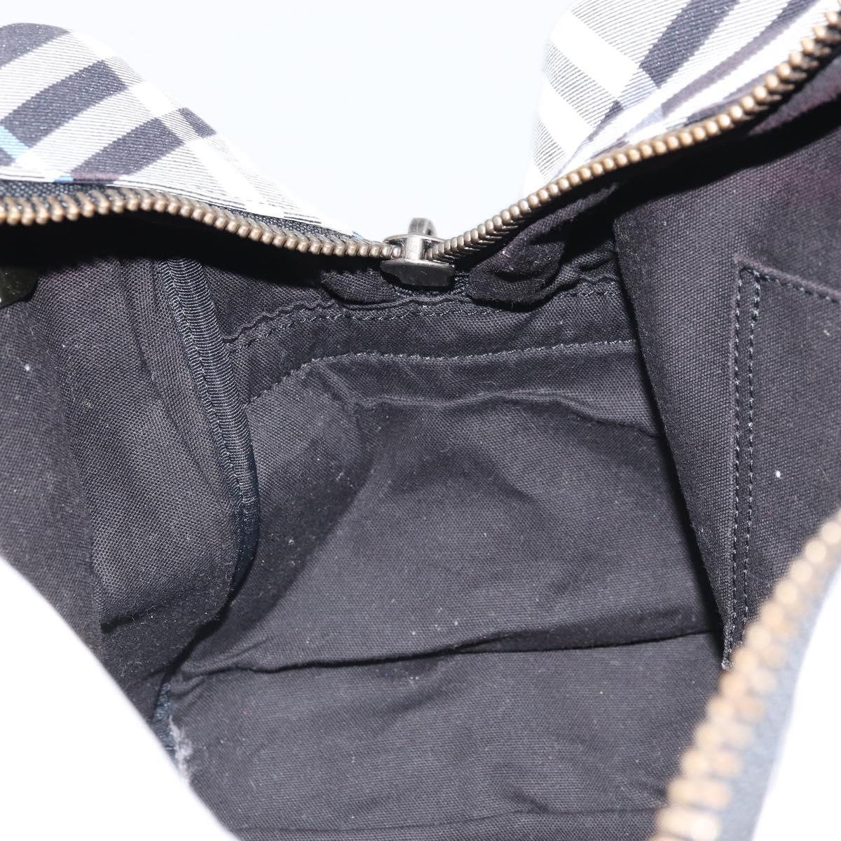 BURBERRY Nova Check Blue Label Hand Bag Canvas Black Auth 170426