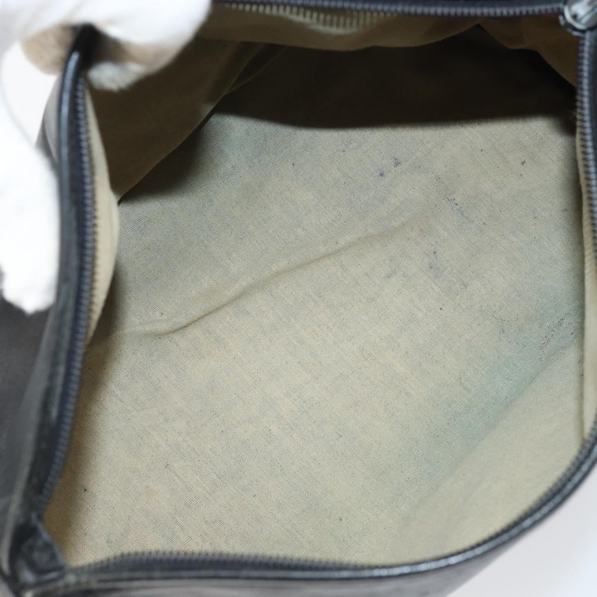 LOEWE Anagram Pouch Leather Black Gold Auth 170433