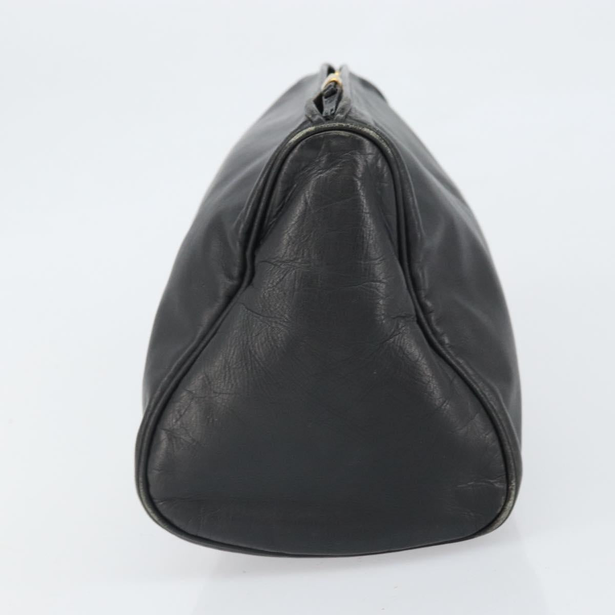 LOEWE Anagram Pouch Leather Black Gold Auth 170433