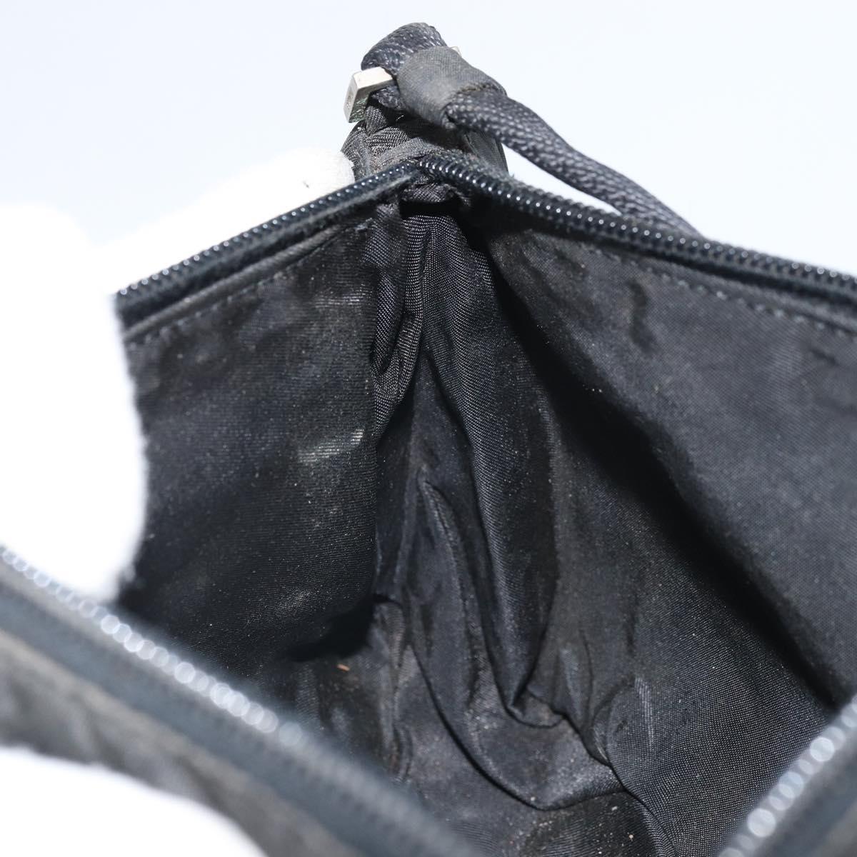 PRADA Hand Bag Nylon Black Silver Auth 170438