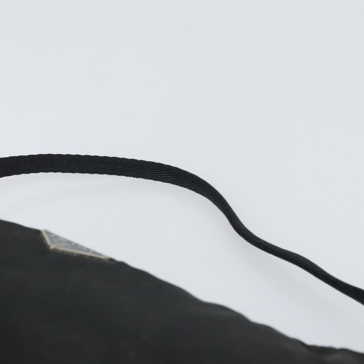 PRADA Hand Bag Nylon Black Silver Auth 170438