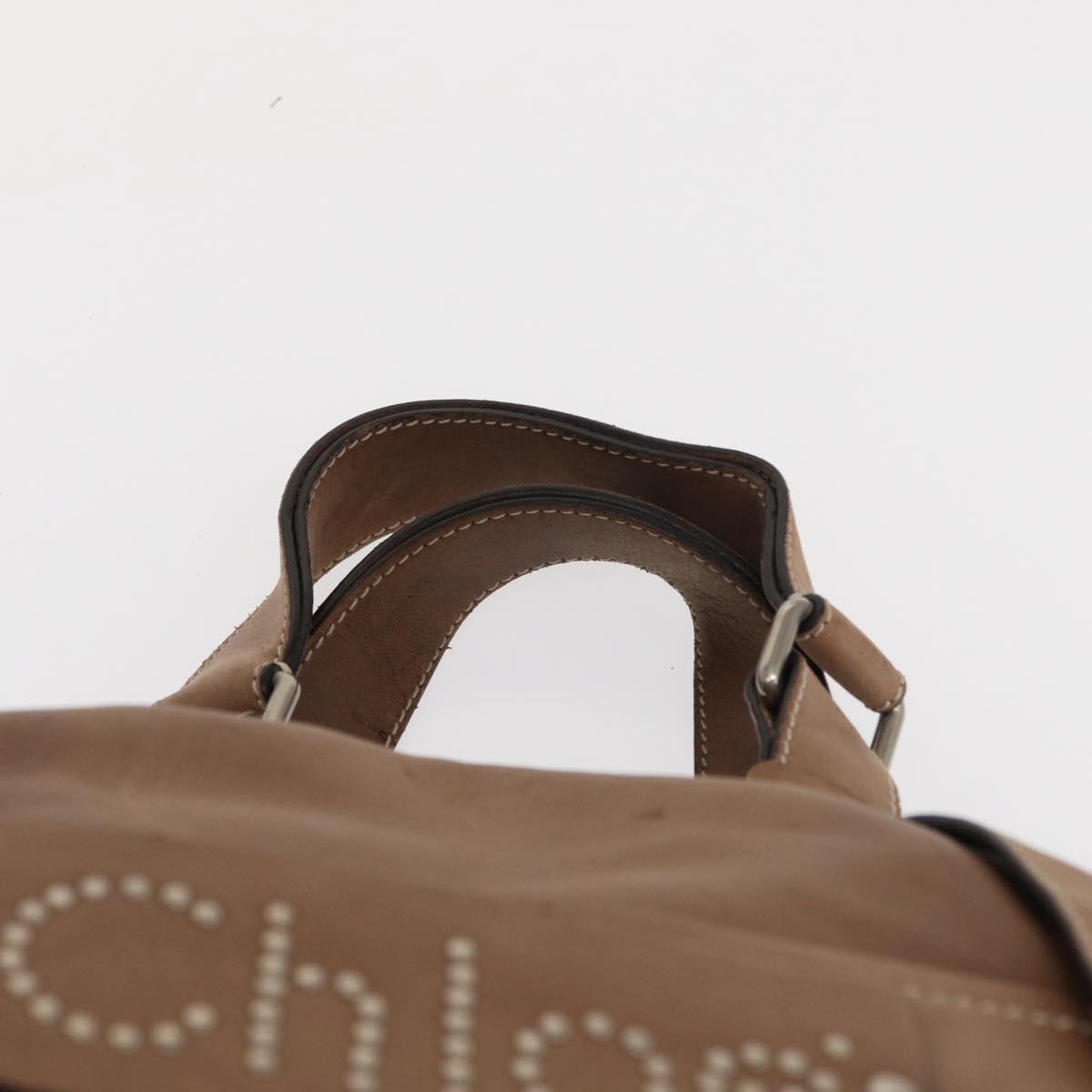 Chloe Hand Bag Leather Beige Silver Auth 170443