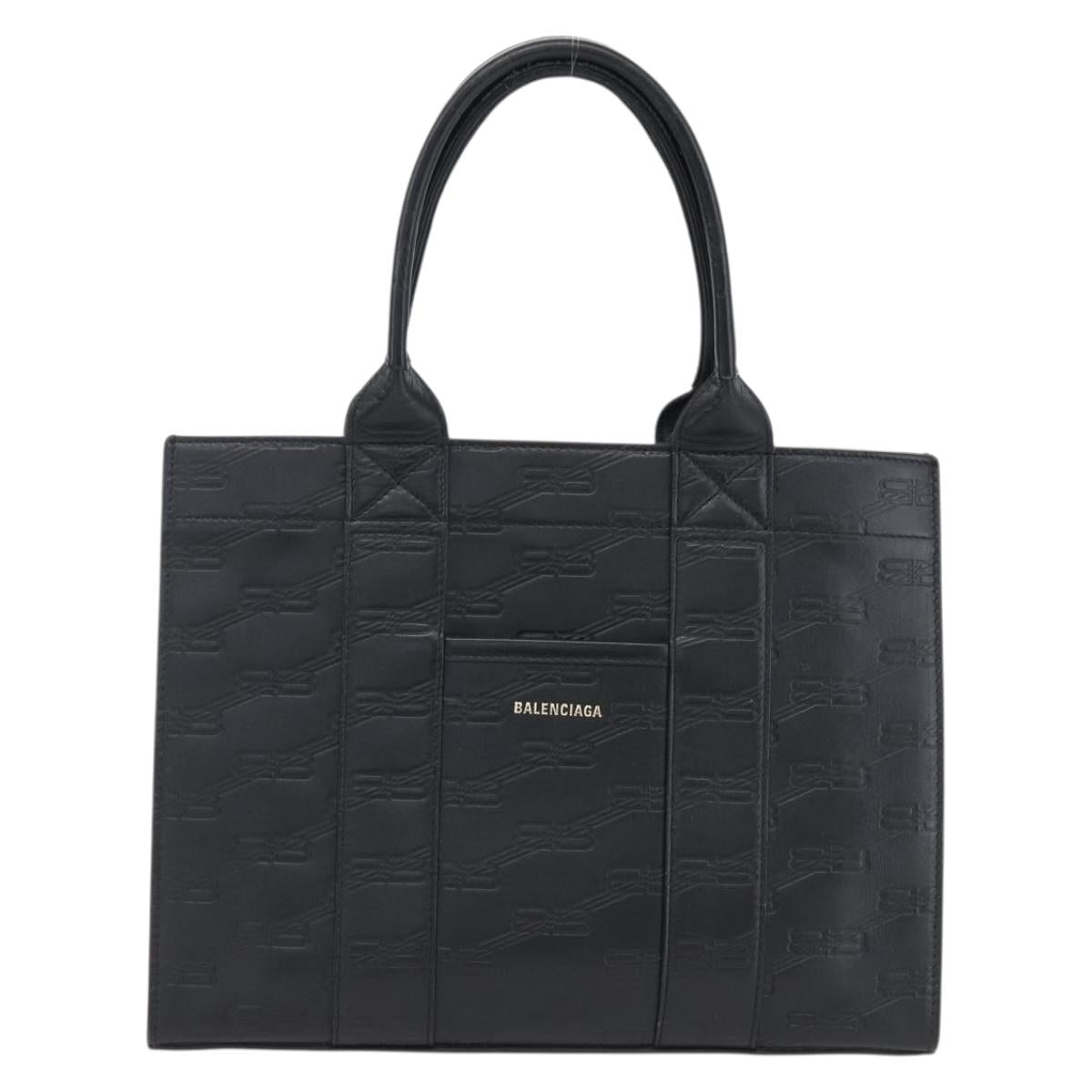 BALENCIAGA Hand Bag Leather Black Gold 714187 Auth 170445V