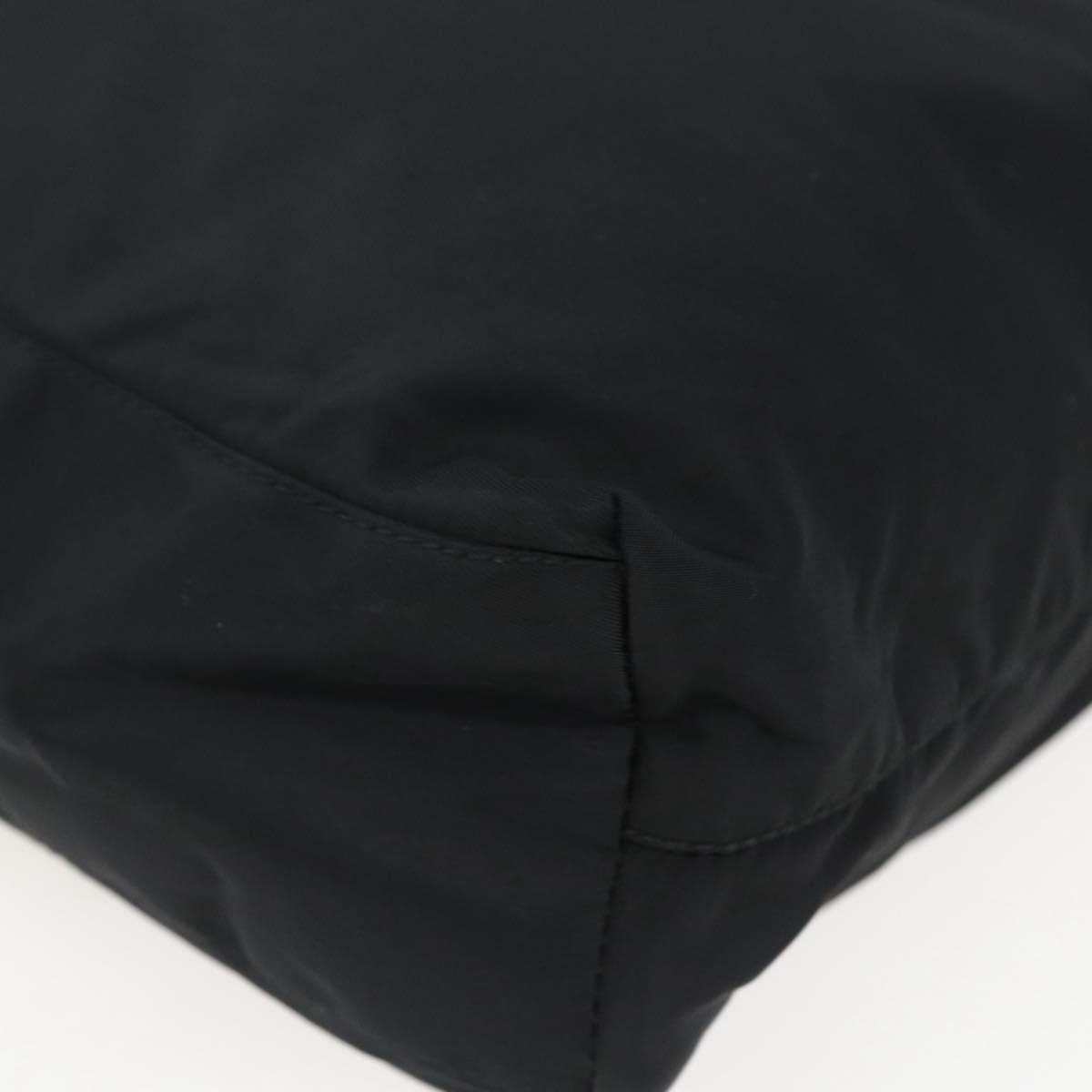 PRADA Shoulder Bag Nylon Black Silver Auth 170446