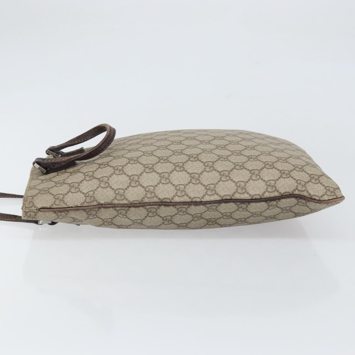 GUCCI GG Supreme Hand Bag PVC Beige Silver 117551 Auth 170459