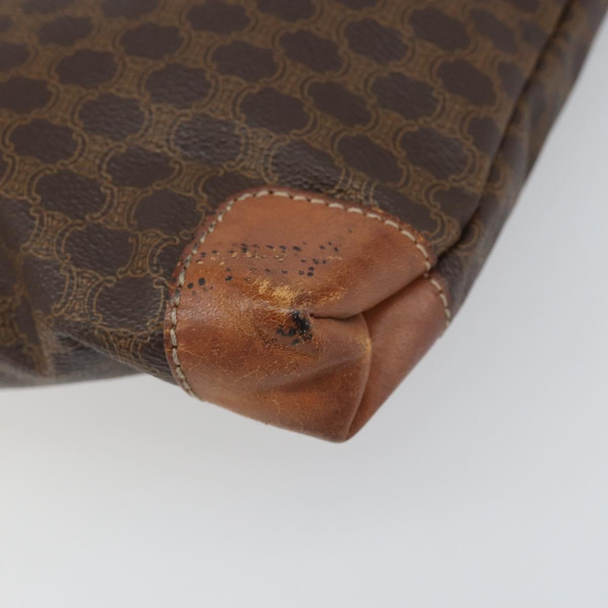 CELINE Macadam Canvas Hand Bag PVC Brown Gold Auth 170460