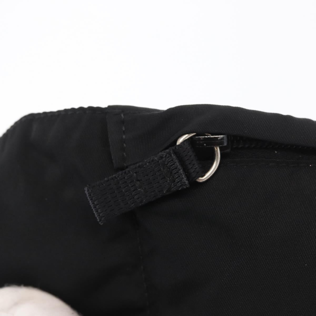 PRADA Waist bag Nylon Black Silver Auth 170466