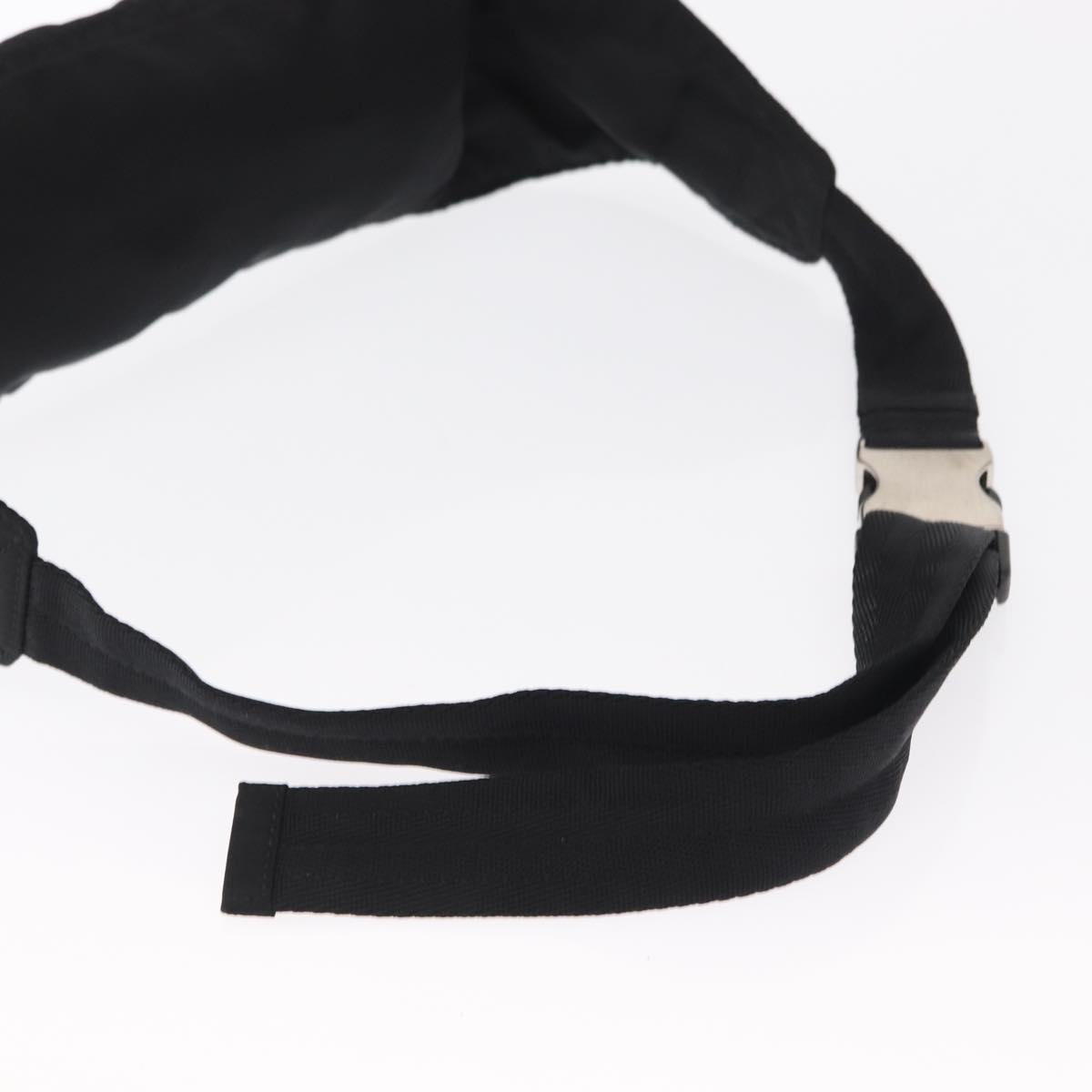 PRADA Waist bag Nylon Black Silver Auth 170466