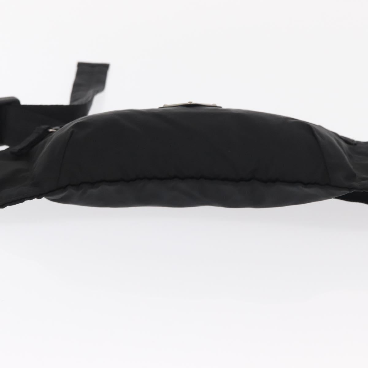 PRADA Waist bag Nylon Black Silver Auth 170466