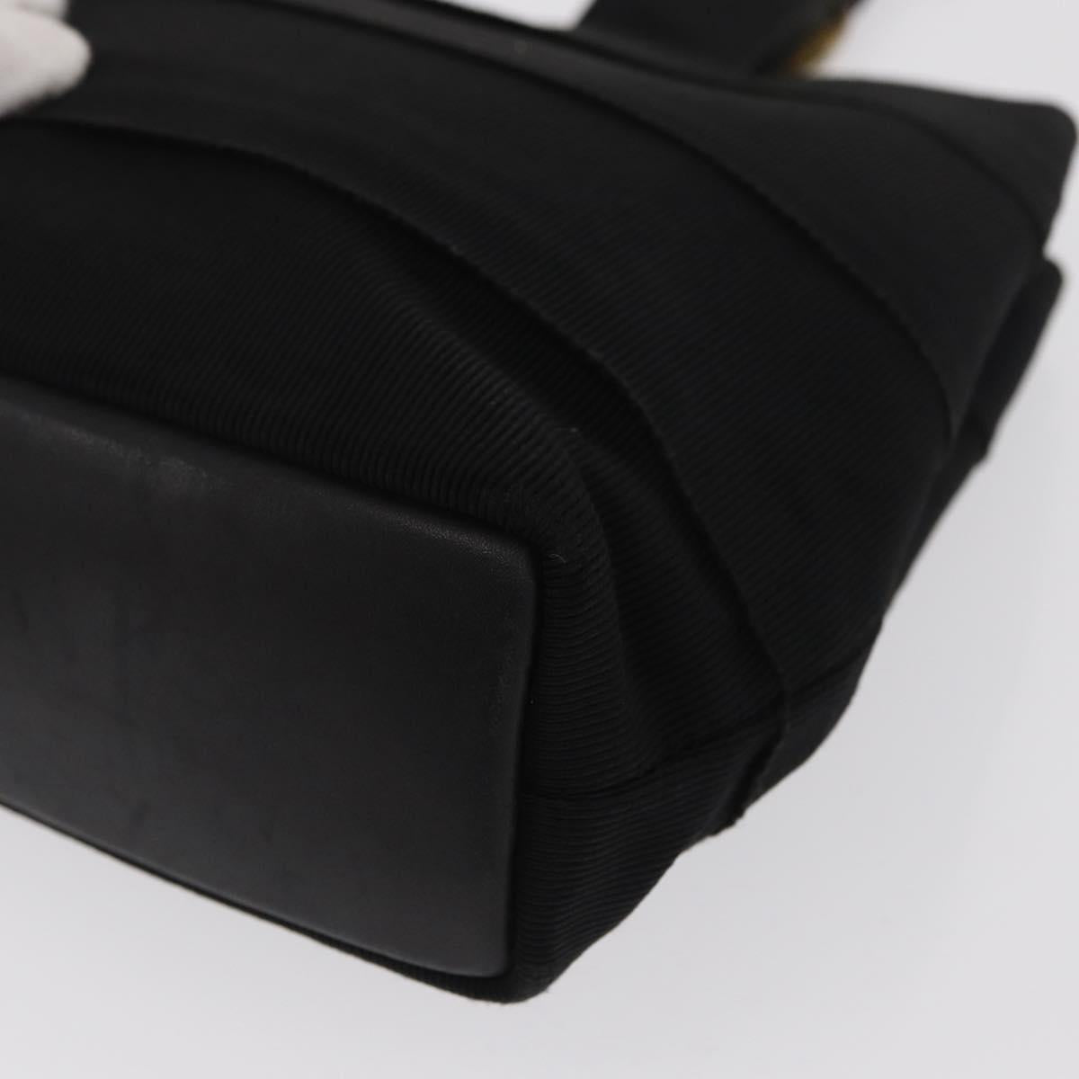 Salvatore Ferragamo Vala Hand Bag Nylon Black Gold Auth 170467