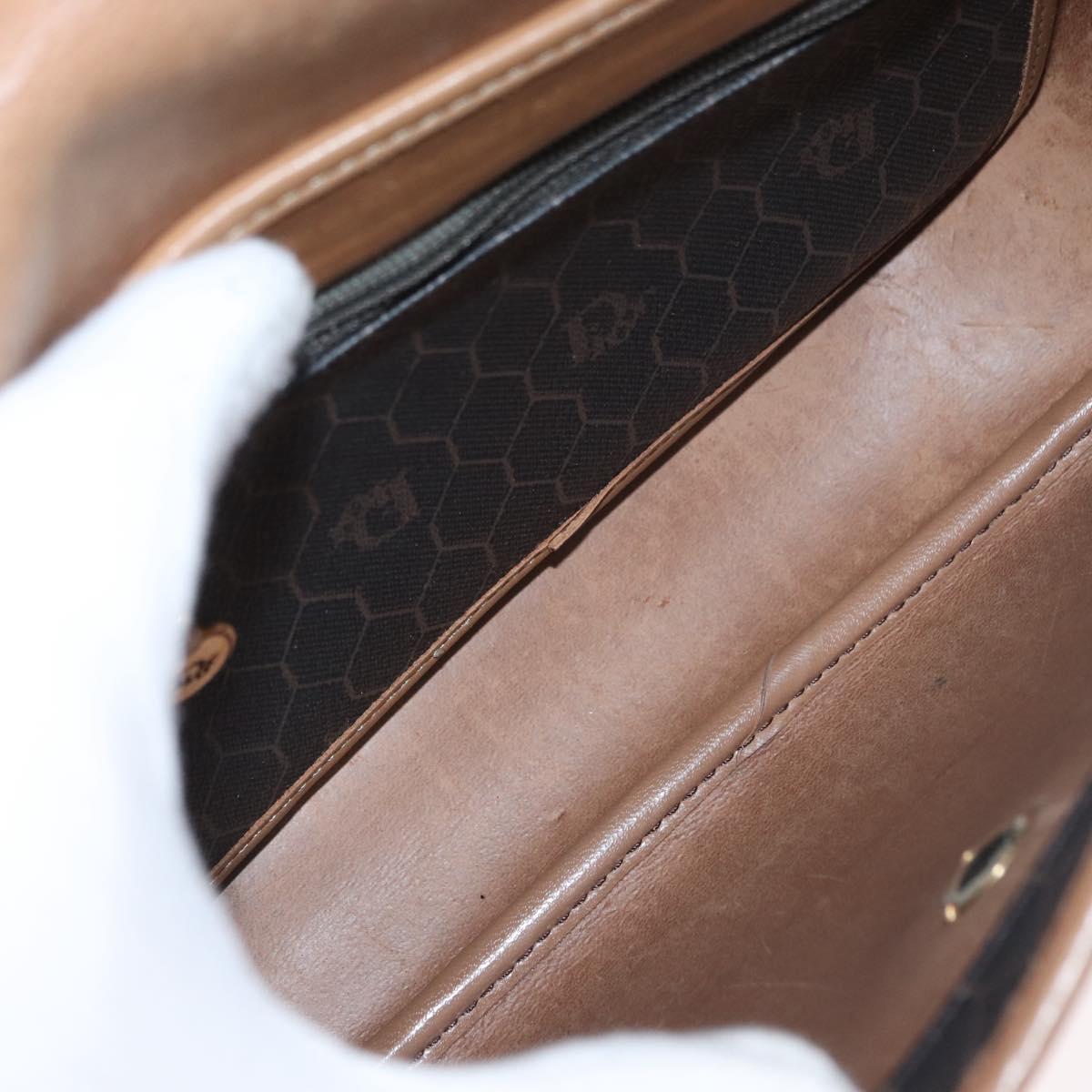 Christian Dior Honeycomb Canvas Shoulder Bag PVC Black Gold Auth 170469